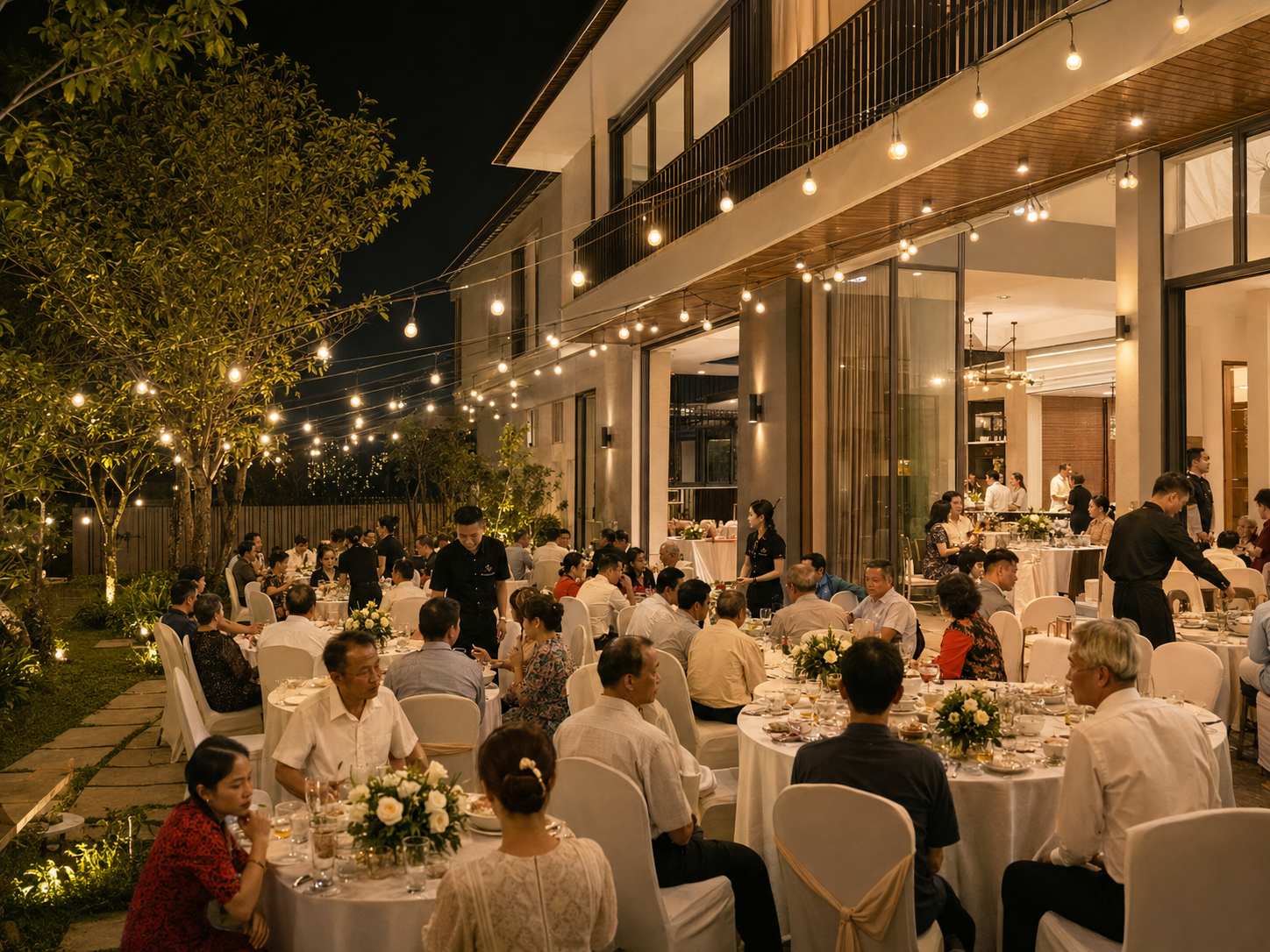 Tiệc gia đình tại villa